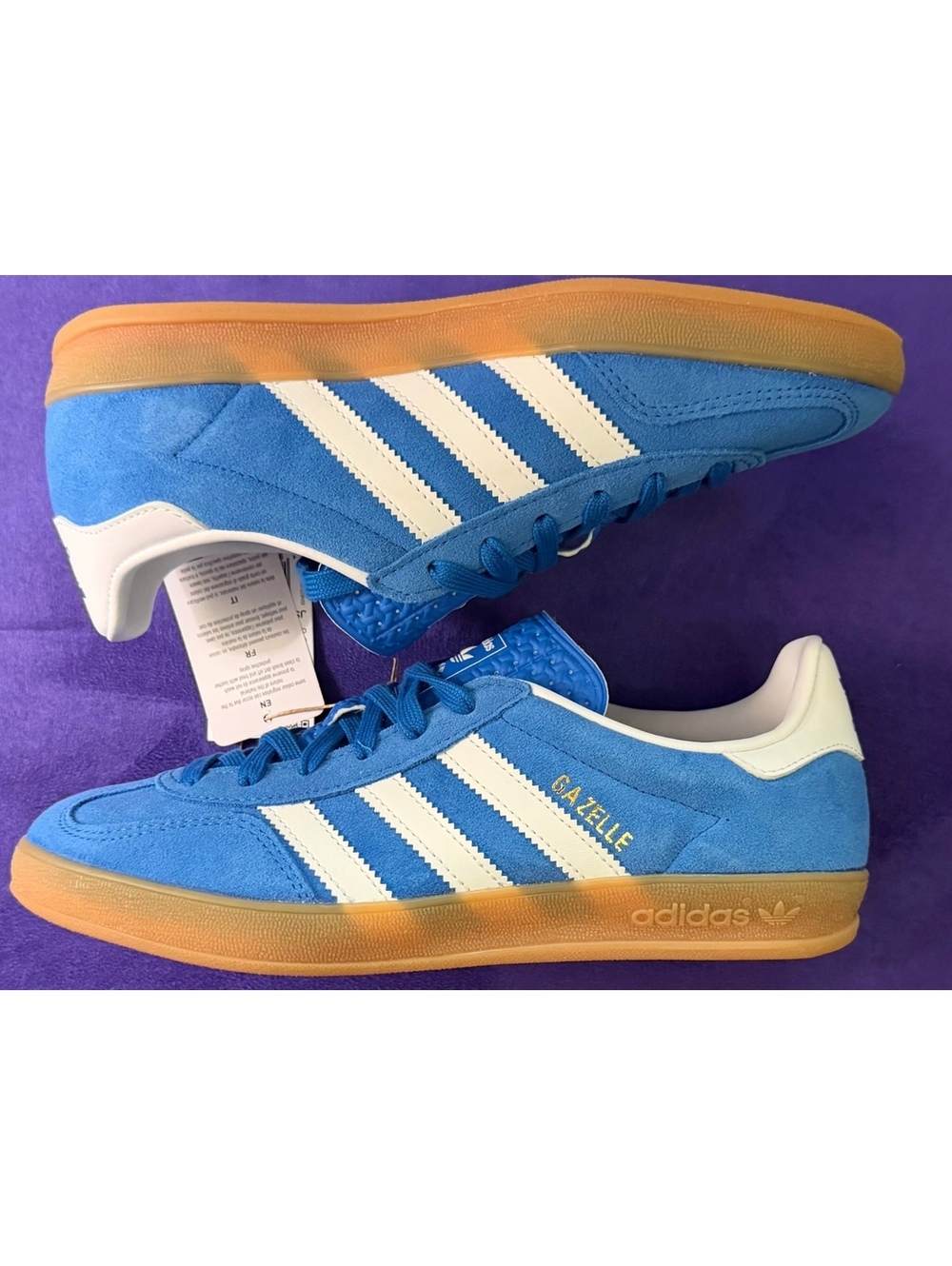 Adidas Gazelle Indoor Blue Suede Gum JS3802 Youth Size 7
